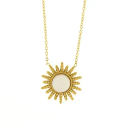 BySimon - Collana in Acciaio con pendente a forma di sole