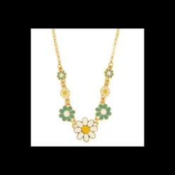 BYSIMON - Collana in Metallo girocollo con margherite colorate
