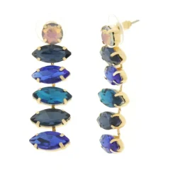 BySimon - Orecchini in Metallo con cristalli nelle sfumature del blu