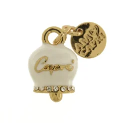 BYSIMON - Pendente in Metallo campanella portafortuna bianca