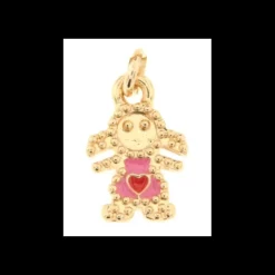 BYSIMON - pendente in Metallo bimba con cuore impreziosito da smalti colorati