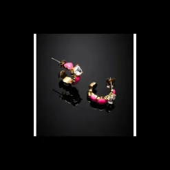 CHIARA FERRAGNI - ORECCHINI DONNA CERCHI HOOP NEON CON SMALTO ROSA