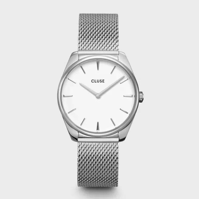 Cluse - Orologio Féroce Mesh White, Silver Colour