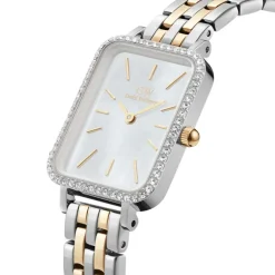 Daniel Wellington - OROLOGIO QUADRO LUMINE BEZEL 5-LINK TWO-TONE MOP