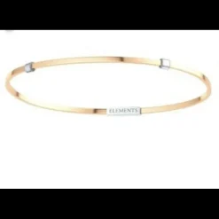 ELEMENTS - Bracciale argento rosa misura S