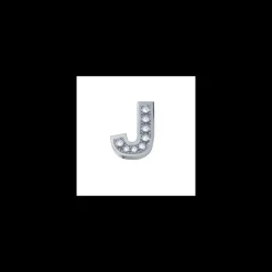 ELEMENTS - Lettera J In Oro Bianco E Diamanti