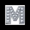 Elements Elemento lettera m in oro bianco e diamanti