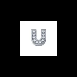 Elements Elemento lettera u in oro bianco e diamanti