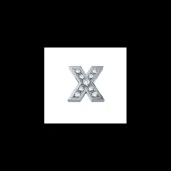 Elements Elemento lettera x in oro bianco e diamanti