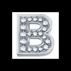 Elements Elemento lettera b in oro bianco e diamanti