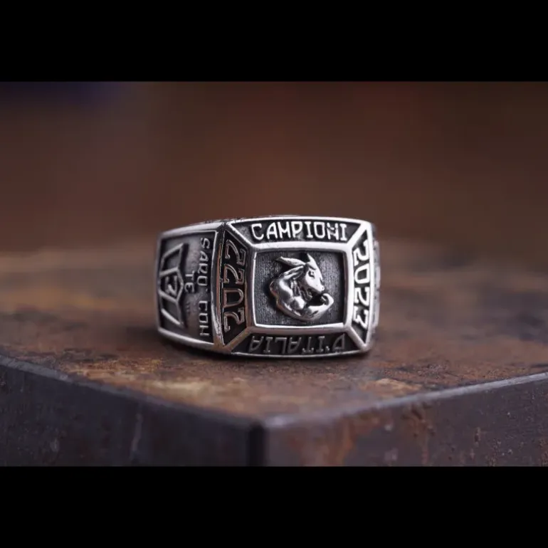 ERES DESIGN - Anello Scudetto Sarò Con Te - martellato