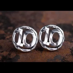 ERES DESIGN - Orecchini Toppetta Maradona - Numero 10 argento