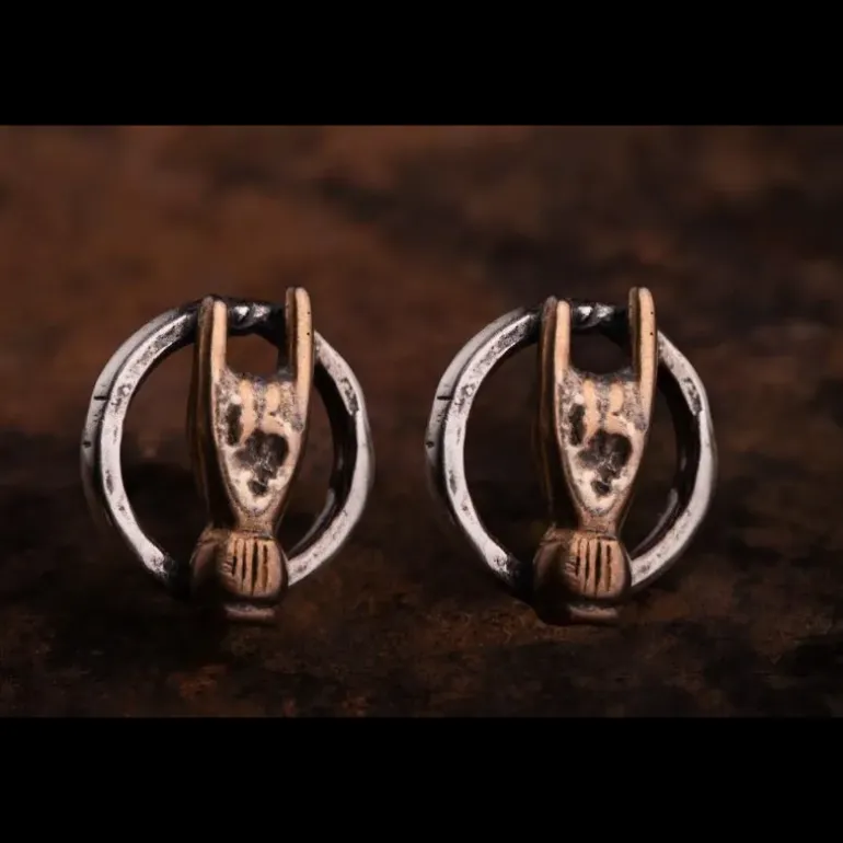 ERES DESIGN - Orecchini Toppetta Corna bicolor