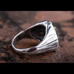 ERSE DESIGN - Anello Maradona - Numero 10 chevalier tondo cornice sottile