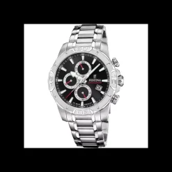 FESTINA - OROLOGIO TIMELESS CHRONOGRAPH NERO CINGHIA ACCIAIO INOSSIDABILE 316L, UOMO