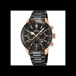 FESTINA - OROLOGIO NERO CON CINTURINO IN ACCIAIO, UOMO