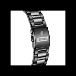 FESTINA - OROLOGIO NERO CON CINTURINO IN ACCIAIO, UOMO