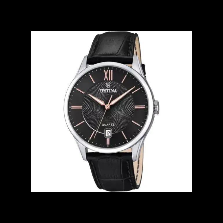 FESTINA - OROLOGIO CLASSICS NERO CINTURINO IN PELLE, UOMO