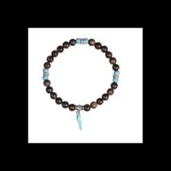 GERBA - Bracciale Horn cornetto celeste occhio di tigre uomo / donna