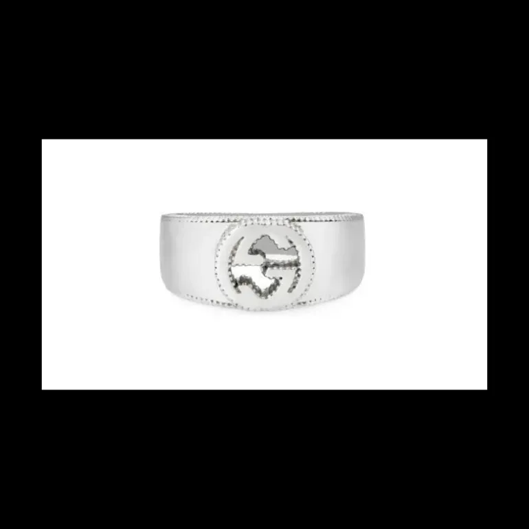 Gucci Anello dettaglio GG in argento