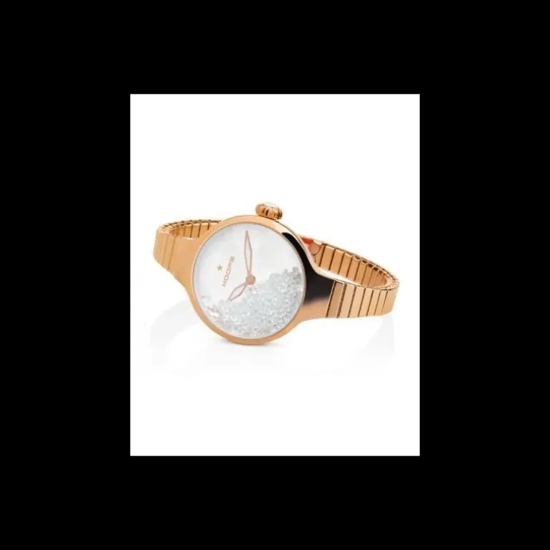 Hoops- orologio NUOVEAU CHÉRIE ROLLING STONES ELASTIC GOLD BIANCO