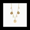 2jewels - Collana in acciaio 316L PVD giallo perle conchiglie crIstalli