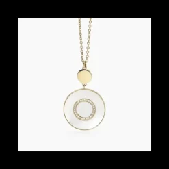 2jewels - Collana in acciaio 316L PVD giallo madreperla crIstalli