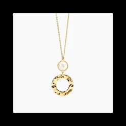 2jewels - Collana in acciaio 316L PVD giallo perle conchiglie