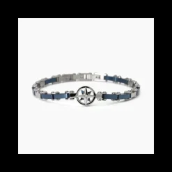2Jewels - Bracciale in acciaio 316L PVD blu cristalli