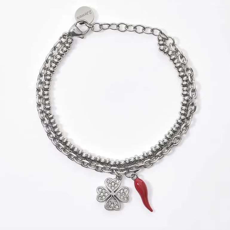 2Jewels - Bracciale in acciaio 316L smalto cristalli