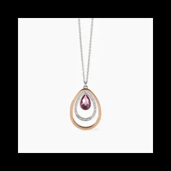 2Jewels - Collana Girocollo in acciaio 316L PVD rosé vetro cristalli