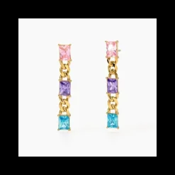 2Jewels - Orecchini in acciaio 316L PVD giallo zirconi