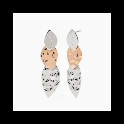 2Jewels - Orecchini in acciaio 316L PVD rosato cristalli