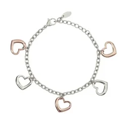 2Jewels - Bracciale in Acciaio con Zirconi e Cuori