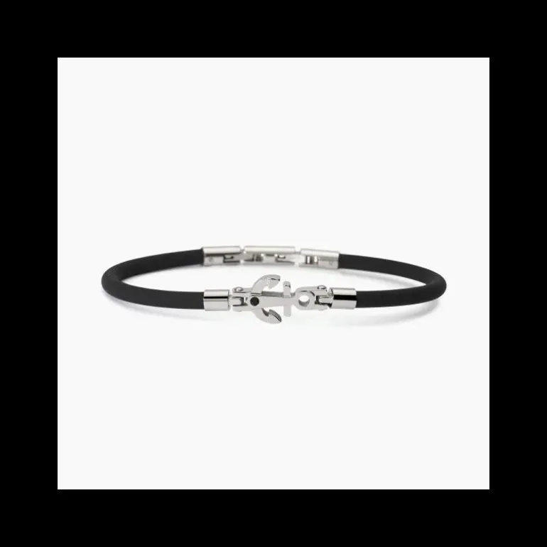 2Jewels - Bracciale in acciaio 316L silicone cristalli