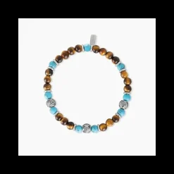 2JEWELS - Bracciale in acciaio 316L occhio di tigre turchese