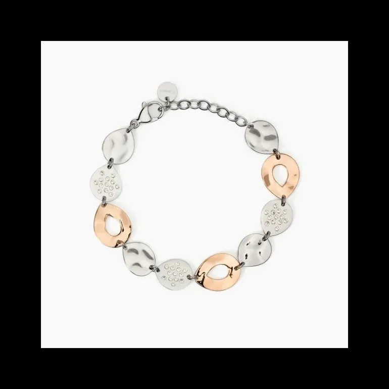 2Jewels - Bracciale in acciaio 316L PVD rosato cristalli