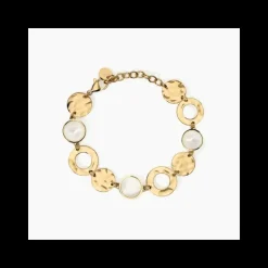 2Jewels - Bracciale in acciaio 316L PVD giallo perle conchiglie