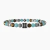 Kidult - Bracciale elastico uomo con pietre multicolor e frase summer SUMMER VIBES