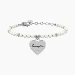 Kidult - Bracciale perle con ciondolo cuore per famiglia Cuore | famiglia