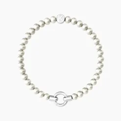 Kidult - Bracciale in acciaio con perle conchiglia