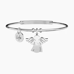 Kidult - Bracciale rigido con ciondolo angelo
