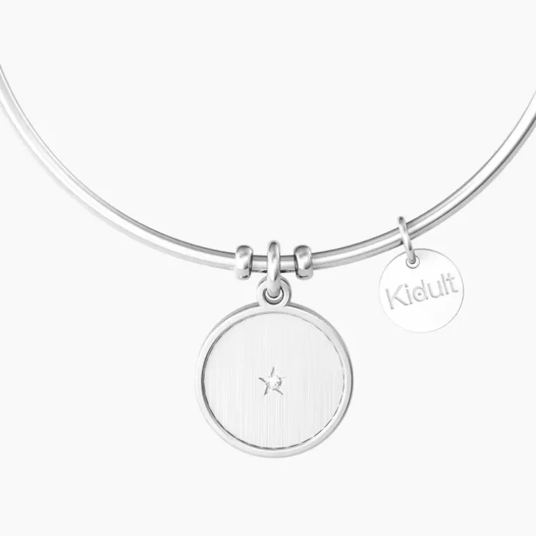 KIDULT - Bracciale rigido per la nonna con ciondolo rotondo NONNA | LEGAME PER SEMPRE