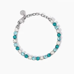 Kidult - Bracciale tennis con cristalli bianchi e blu STYLE 12