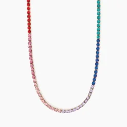 Kidult - Collana a girocollo dorato cristalli multicolor STYLE 11