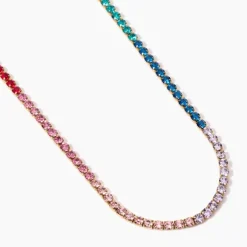 Kidult - Collana a girocollo dorato cristalli multicolor STYLE 11