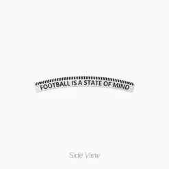 Kidult -Bracciale uomo con agata nera e piastra rettangolare Football is a state of mind