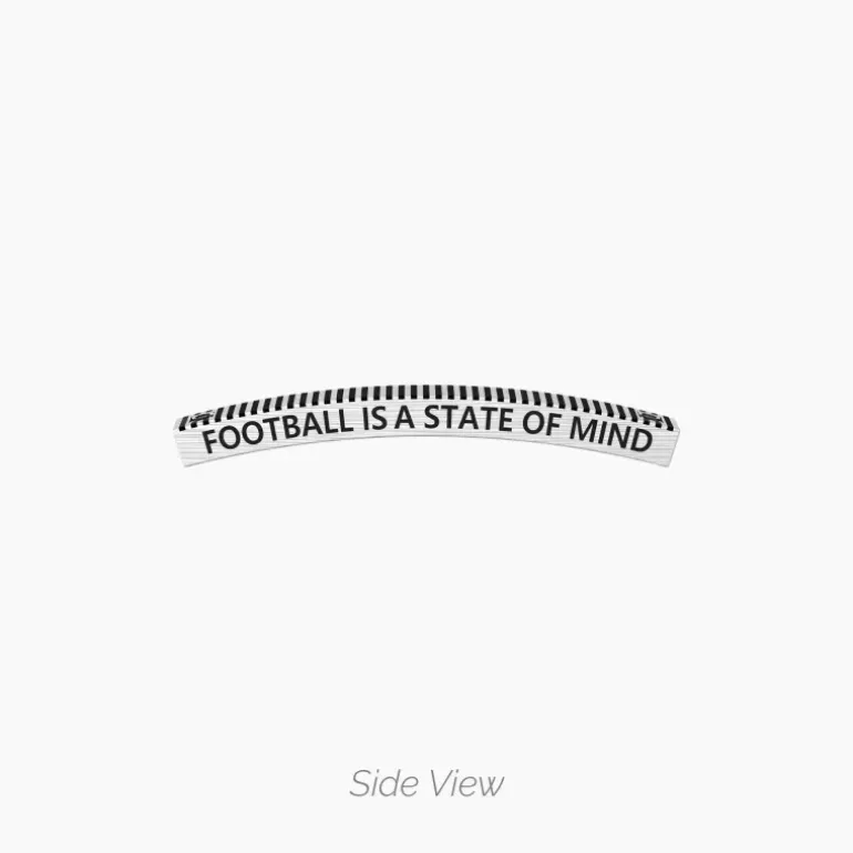 Kidult -Bracciale uomo con agata nera e piastra rettangolare Football is a state of mind