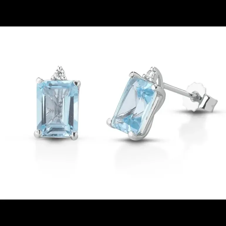 Kioto Orecchini Quadrati Oro Bianco