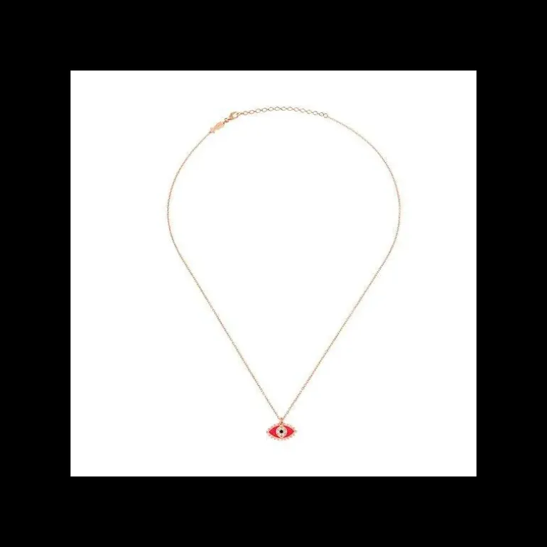 Kurshuni - Collana occhio rosa fluo
